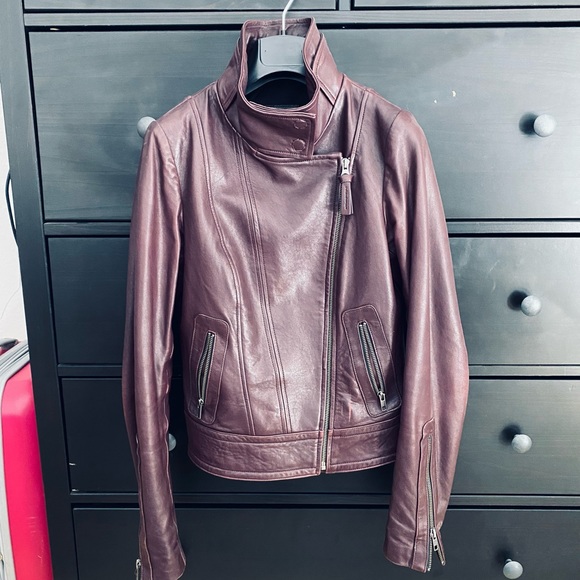Mackage Jackets & Blazers - Aritzia x Mackage Leather Jacket, Burgundy, Small